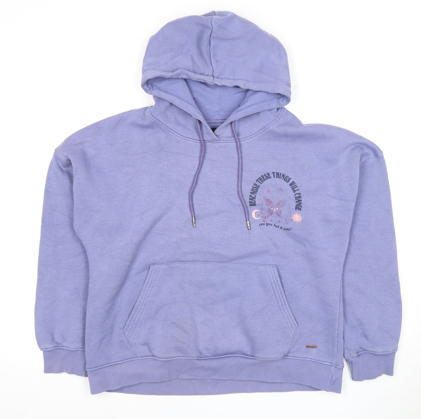 Junkie Women’s Purple Hoodie - Size L, Graphic Print, Casual