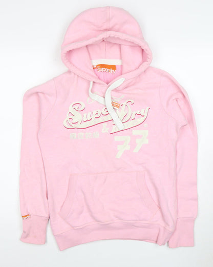Superdry Women's Pink Pullover Hoodie - M, Logo Accent