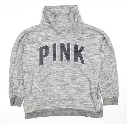 Victoria's Secret Women Grey M Logo Hooded Sweatshirt