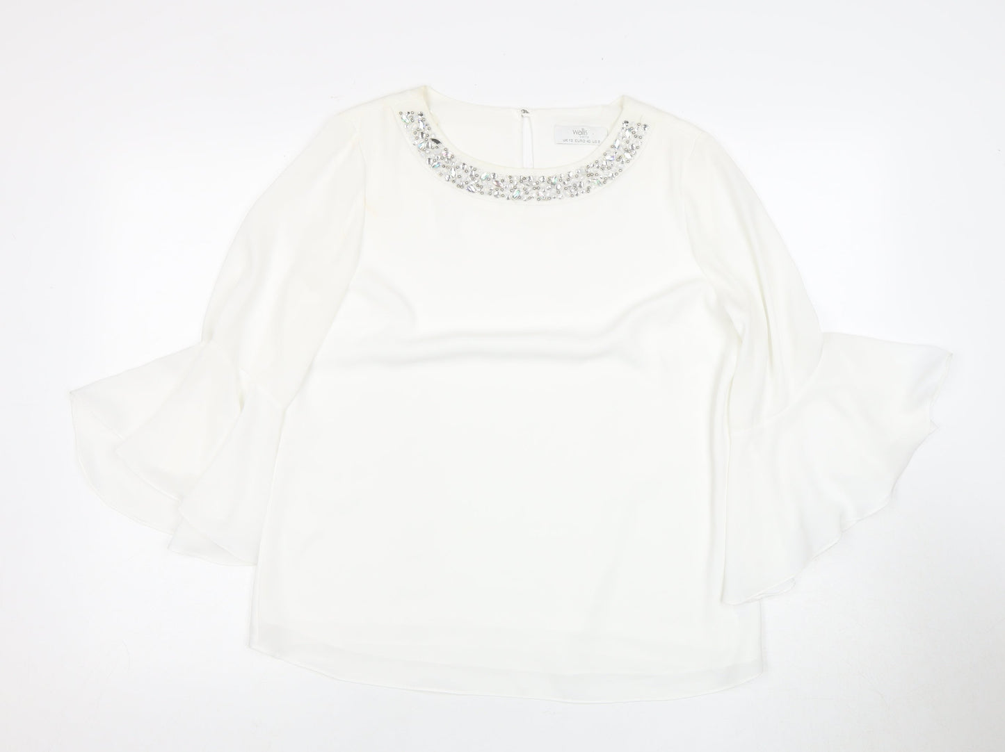 Womens UK Size 12 Wallis White  Blouse