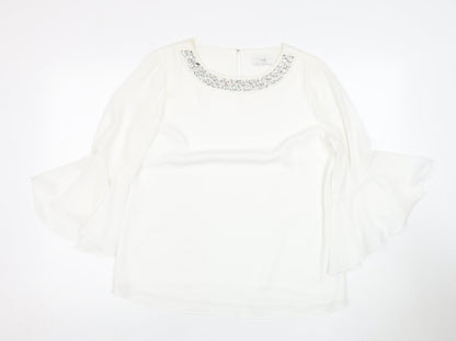 Womens UK Size 12 Wallis White  Blouse