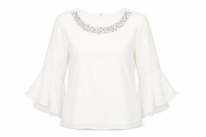 Womens UK Size 12 Wallis White  Blouse
