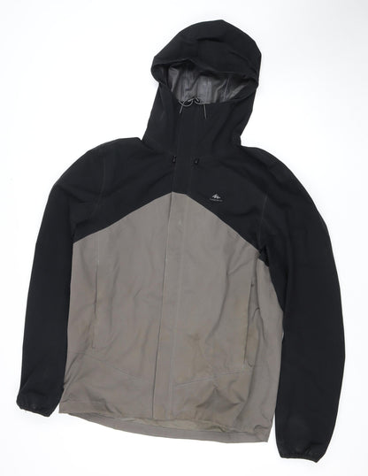 Mens UK Size L DECATHLON Black Windbreaker Coat