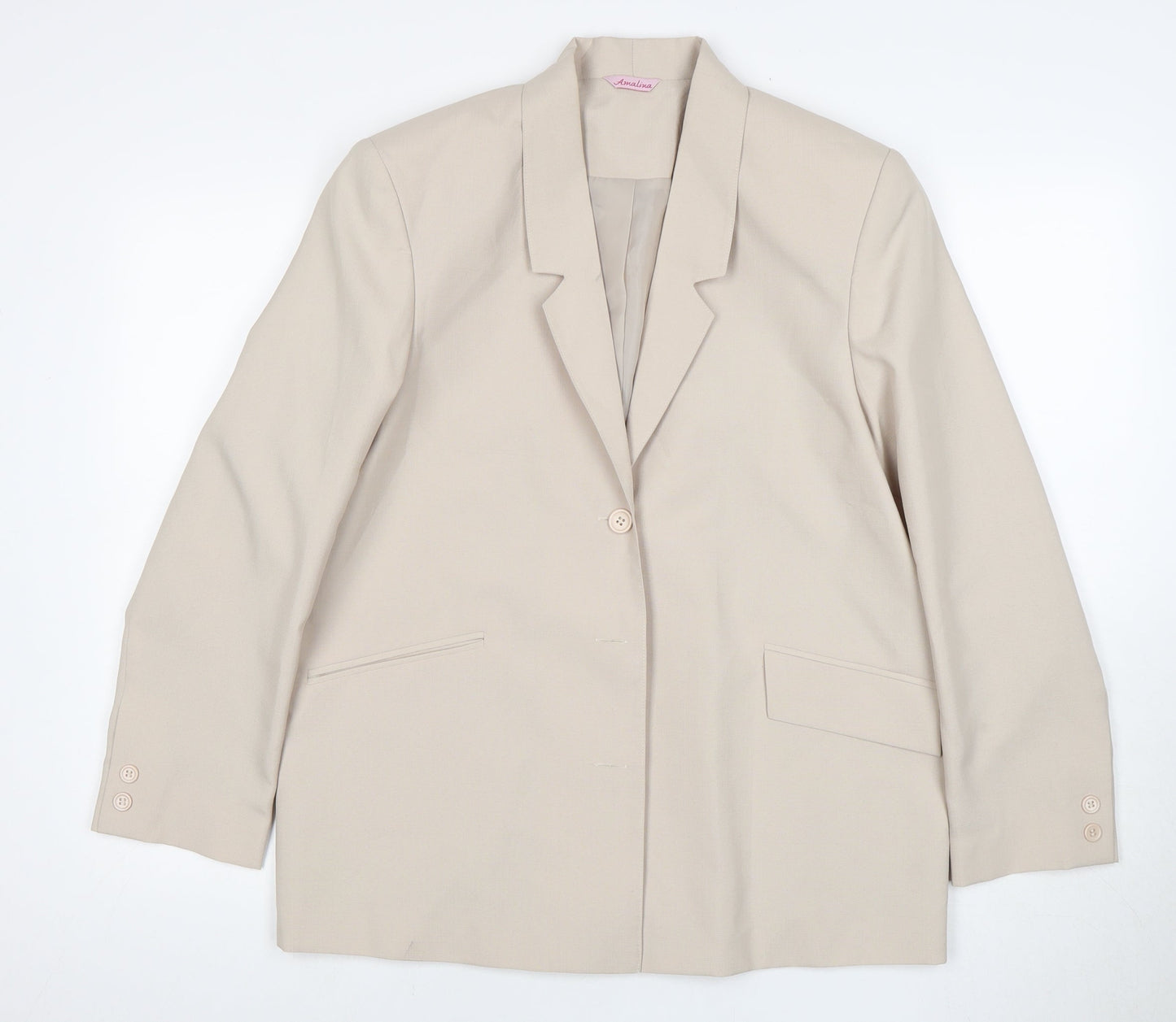Amalina Women's Beige Suit Jacket Size 14, Regular
