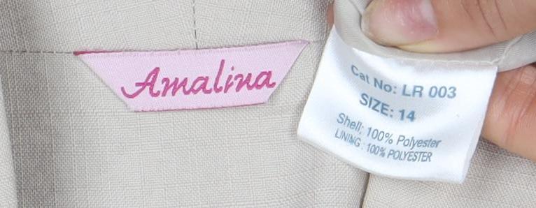 Amalina Women's Beige Suit Jacket Size 14, Regular