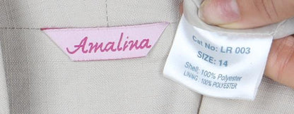 Amalina Women's Beige Suit Jacket Size 14, Regular