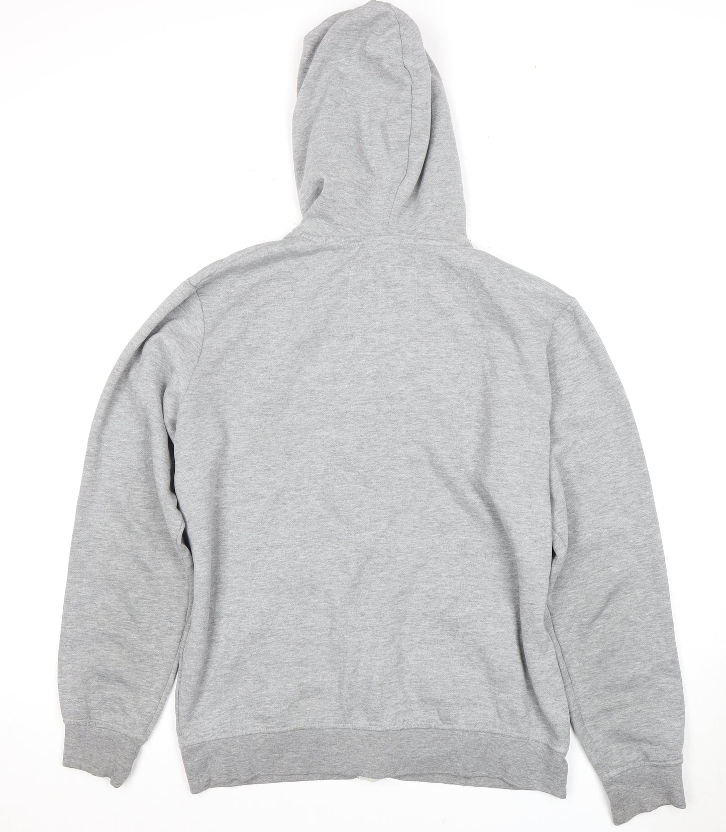 Solid Men's Grey XL Full Zip Hoodie
