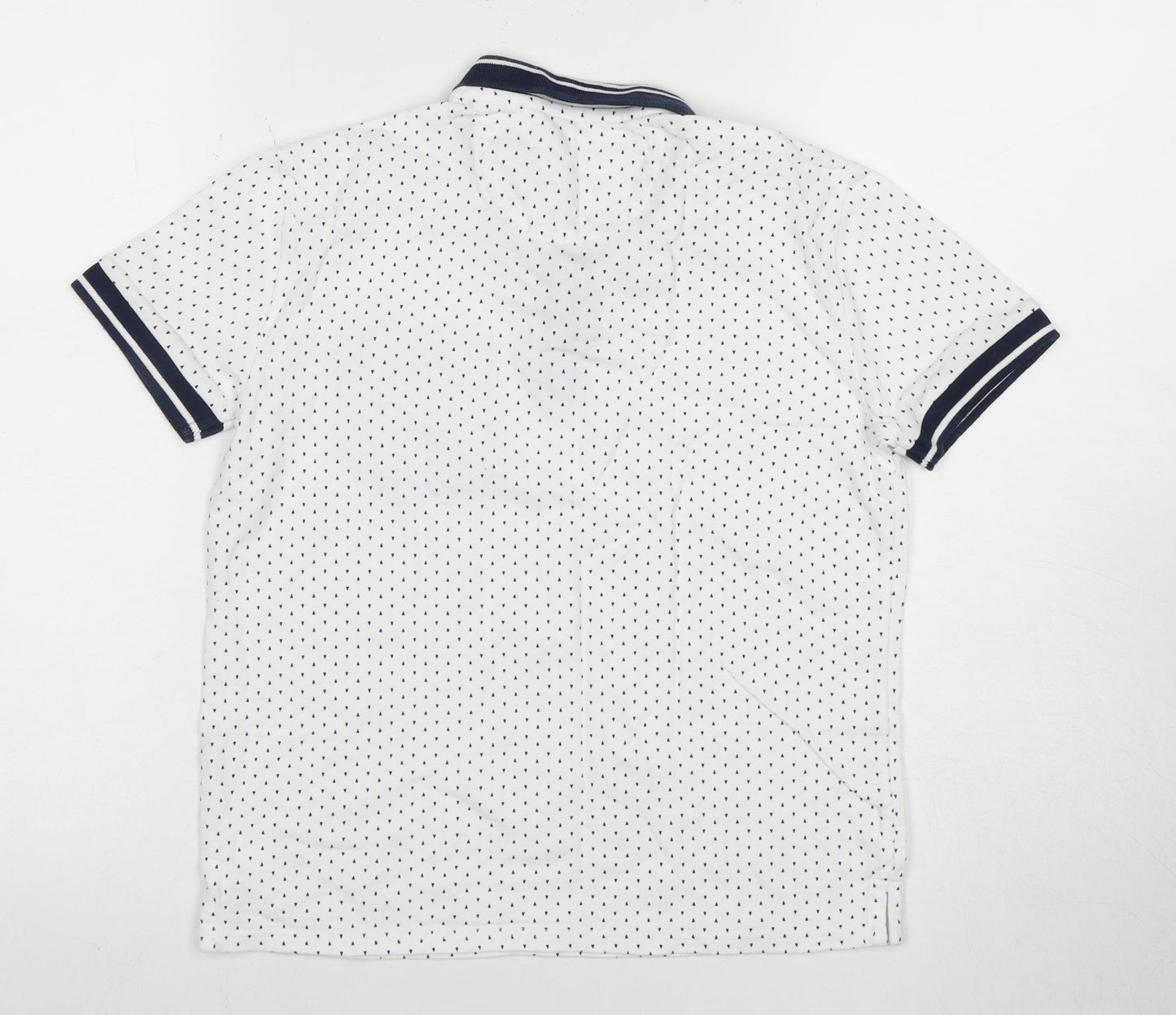 Zara Boys White Polo Shirt with Polka Dot Design, Size 11 Years