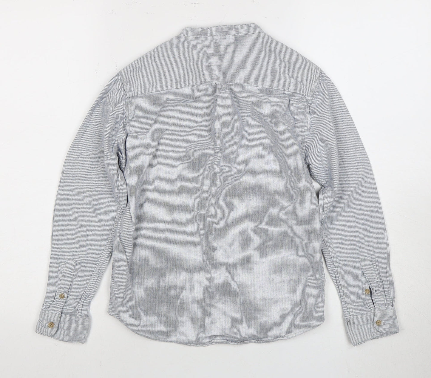 Zara Kids Boys Grey Striped Button-Up Shirt 9 Years