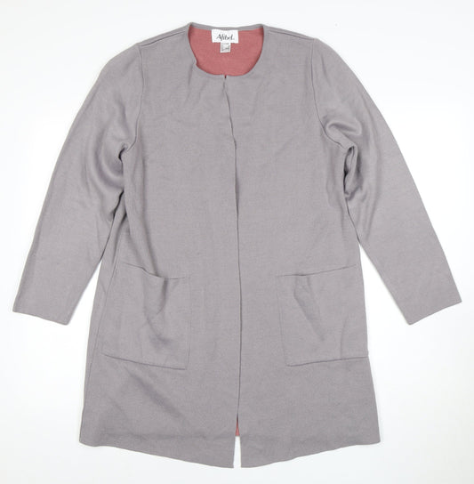 Womens UK Size 14 Afibel Grey Cardigan Jumper