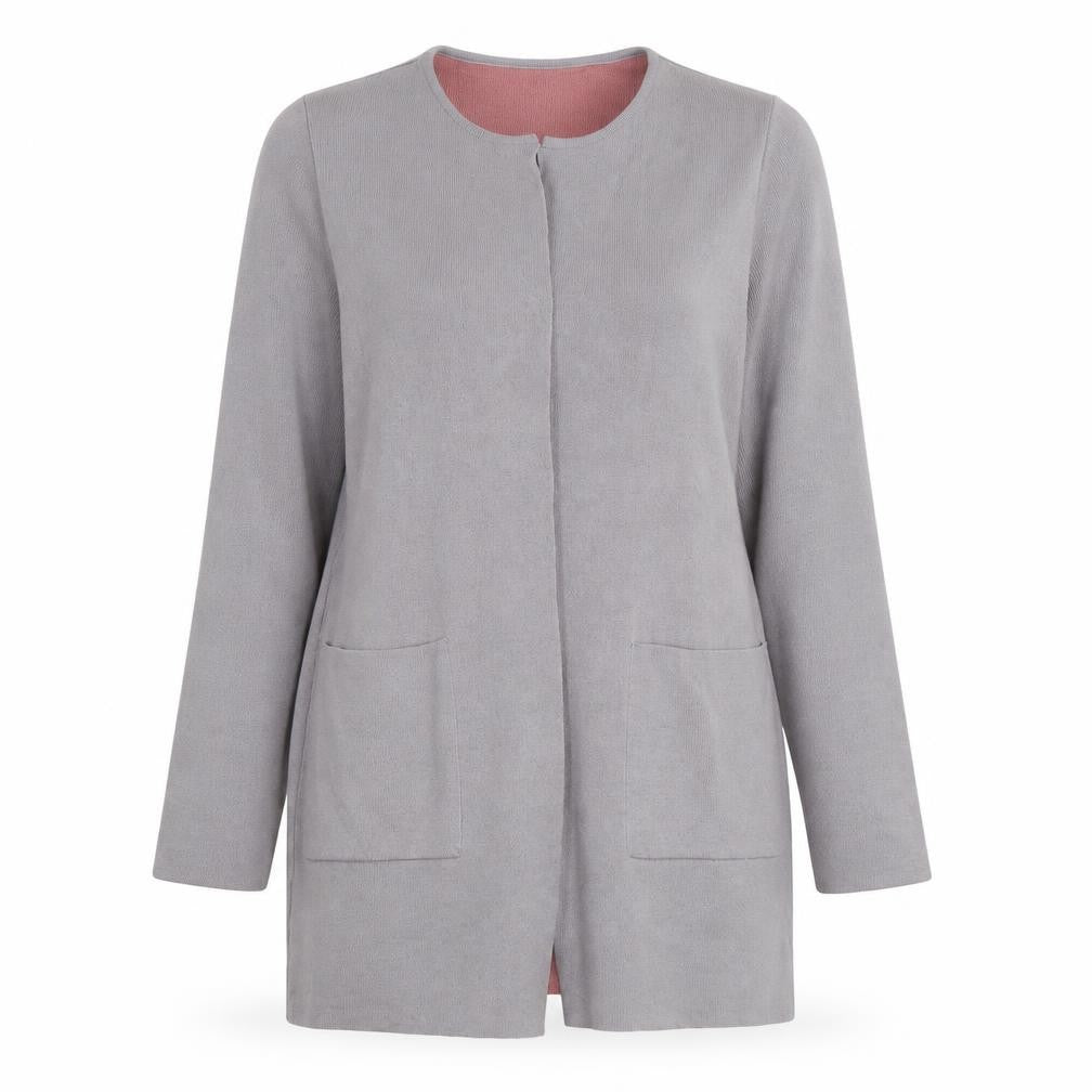 Womens UK Size 14 Afibel Grey Cardigan Jumper