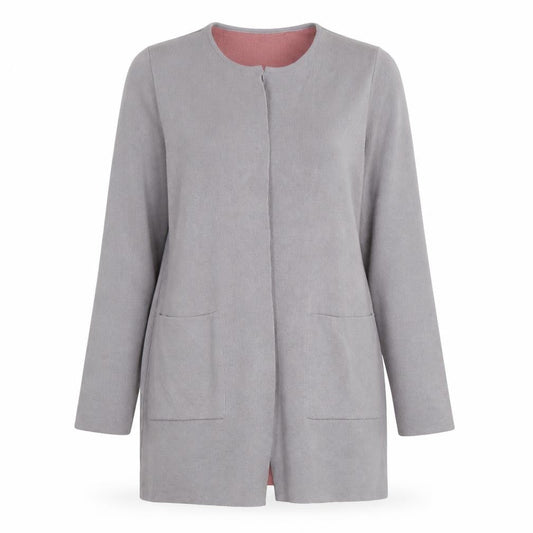 Womens UK Size 14 Afibel Grey Cardigan Jumper