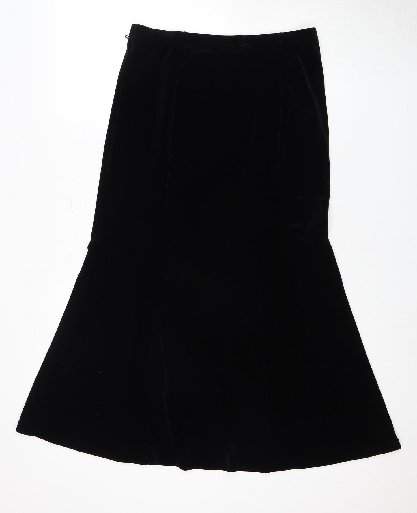 Amaranto Women's Black A-Line Velvet Midi Skirt Size 12