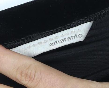 Amaranto Women's Black A-Line Velvet Midi Skirt Size 12