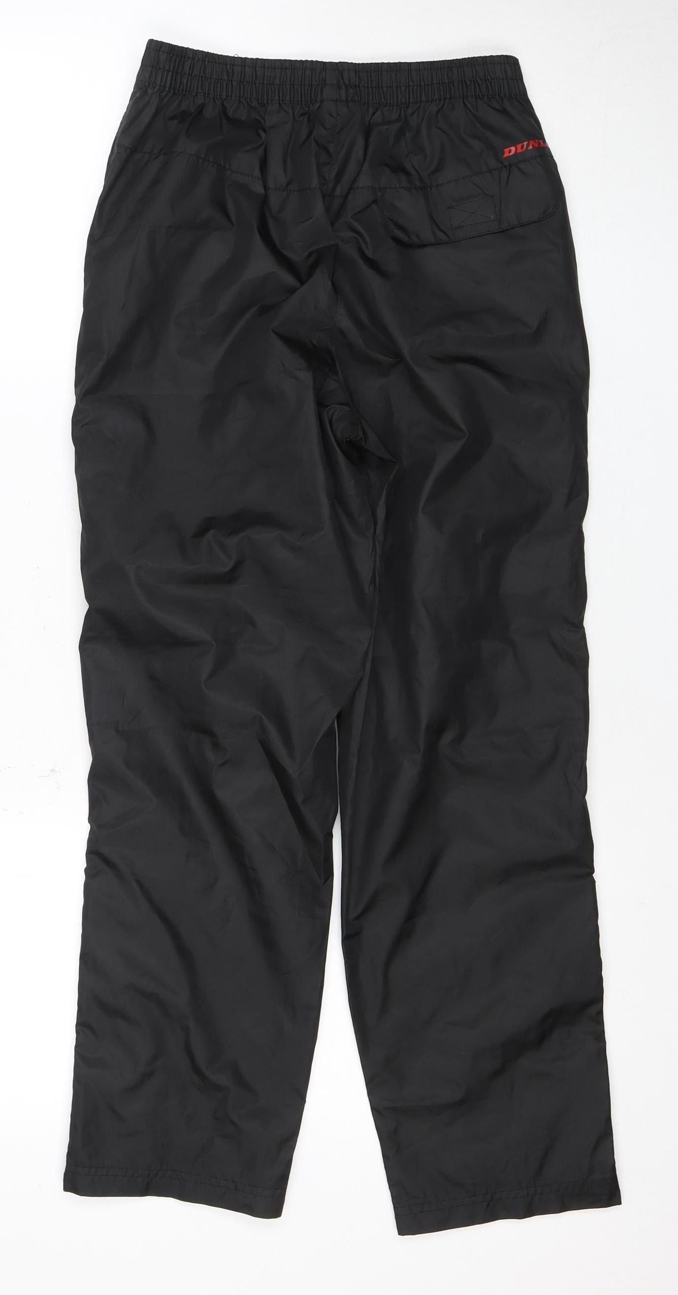Dunlop Boys Black Trousers 9-10 Years with Elastic Waist