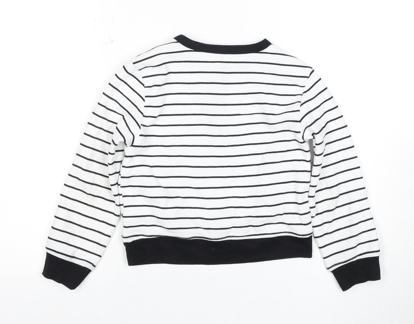 DKNY Boys Henley Striped Hoodie White 5 Years