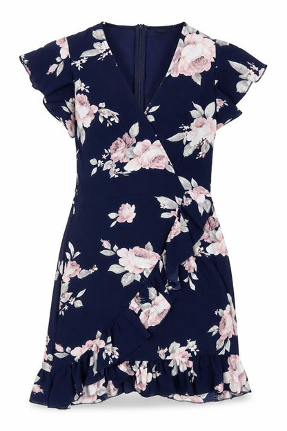 Quiz Women's Floral Wrap Dress Size 8 Multicoloured