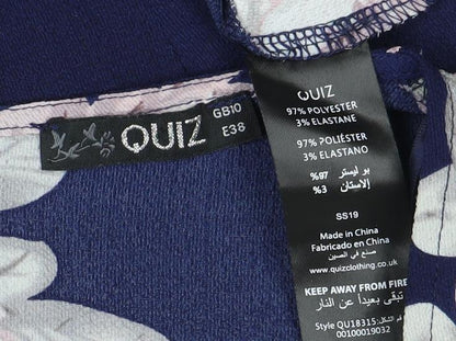 Quiz Women's Floral Wrap Dress Size 8 Multicoloured