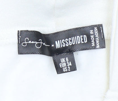 Missguided Women's White Logo Hoodie Size 6