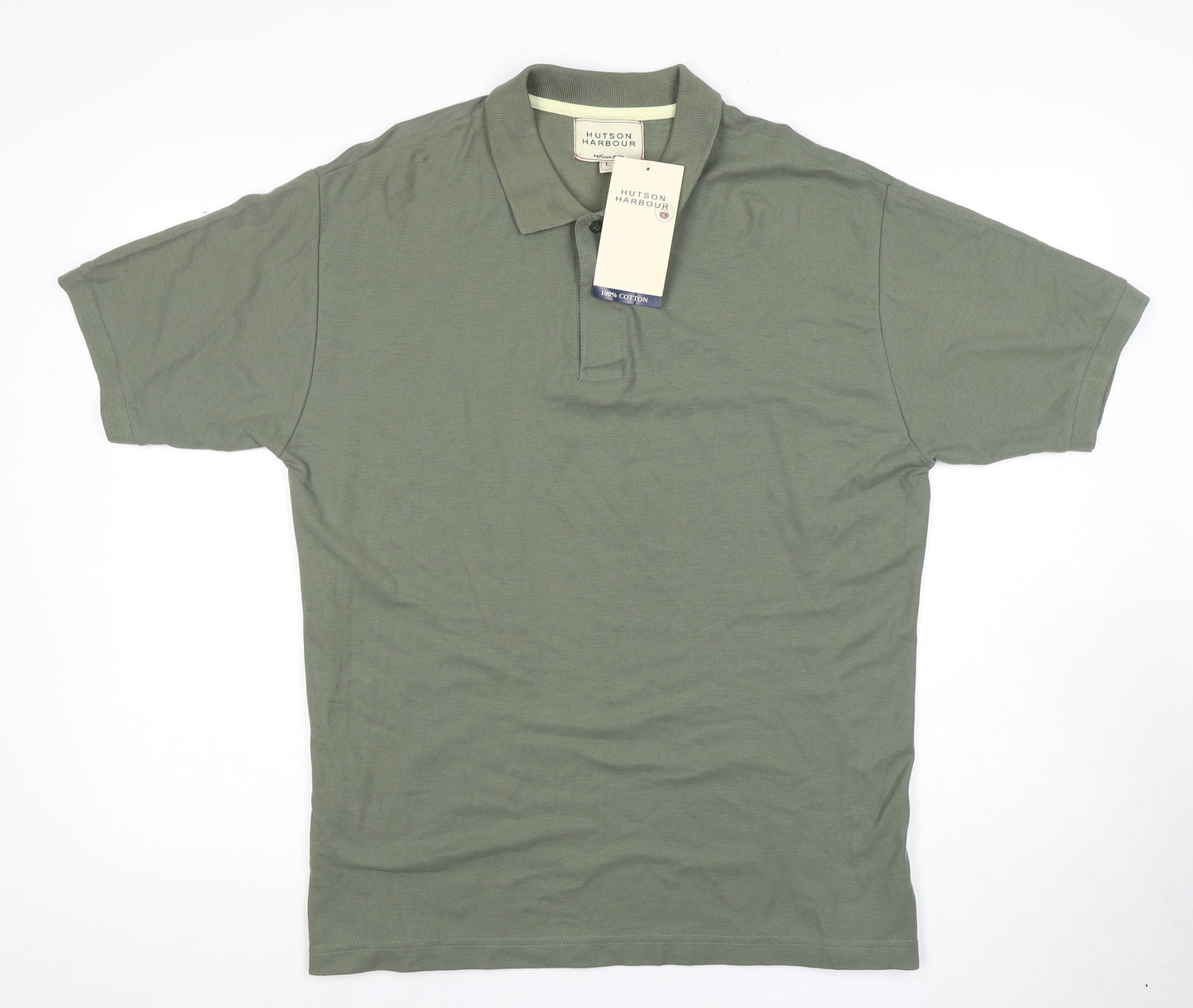 Hutson Harbour Green Cotton Men's Polo L