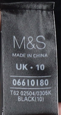 Womens UK Size 10 Marks and Spencer Black Basic Blouse