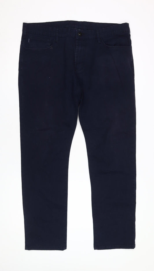 JACHS New York Men's Blue Chino Trousers Size L