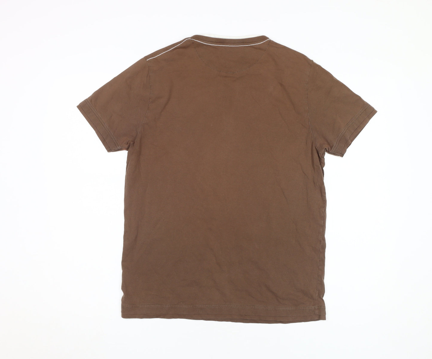 Jasper Conran Men's Brown V-Neck T-Shirt Size M