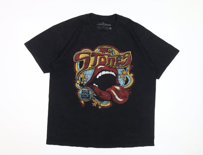 The Rolling Stones Men's Black L Music Graphic Tee