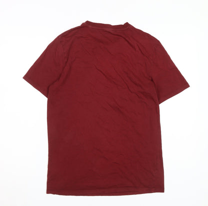 Umbro Men's Red Cotton Crew Neck T-Shirt, Size M