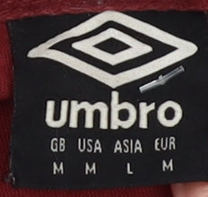 Umbro Men's Red Cotton Crew Neck T-Shirt, Size M