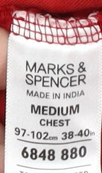 Marks and Spencer Men’s Red Crew Neck T-Shirt - Medium