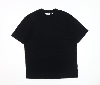 Unisex Adults UK Size M COLLUSION Black Basic T-Shirt