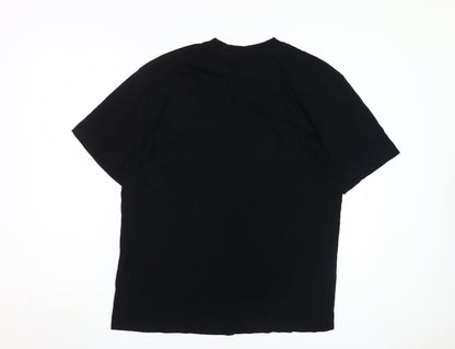 Unisex Adults UK Size M COLLUSION Black Basic T-Shirt