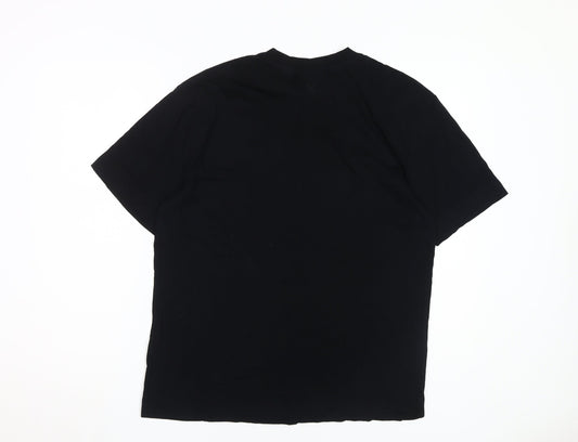 Unisex Adults UK Size M COLLUSION Black Basic T-Shirt