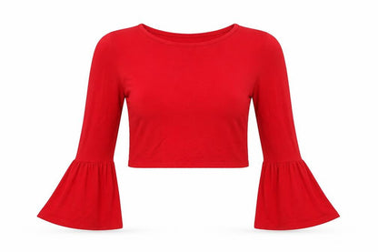 Womens UK Size 14 Pink Vanilla Red Cropped T-Shirt