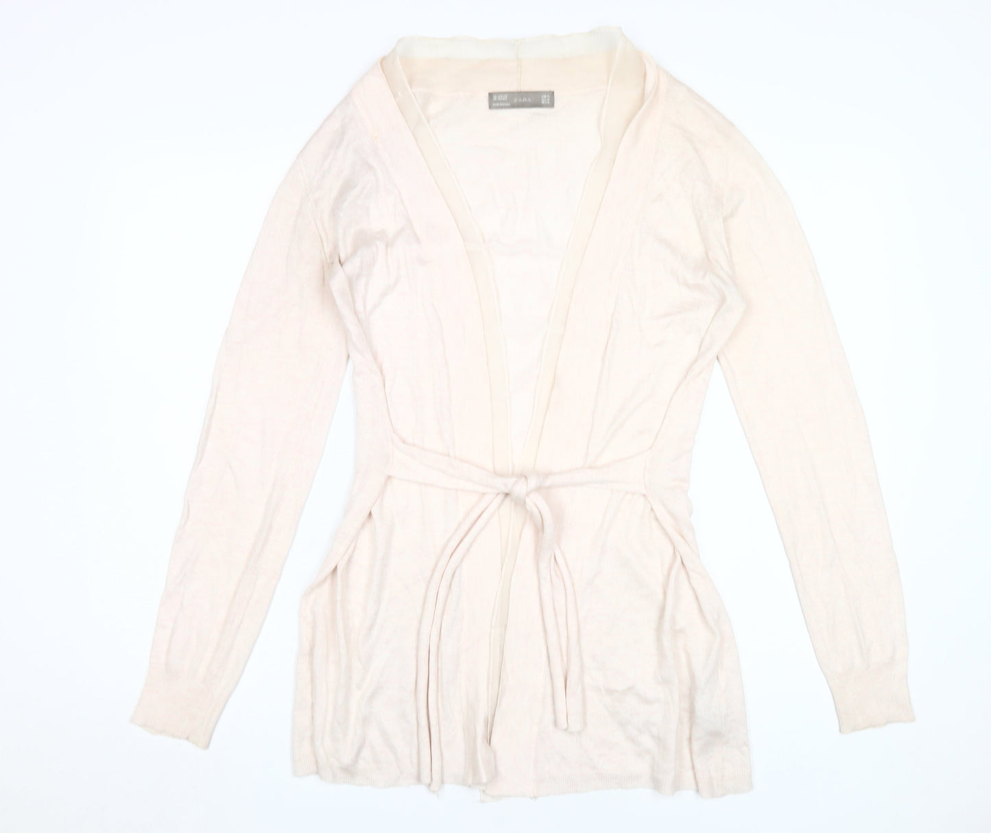 Womens UK Size M Zara Beige Cardigan Jumper