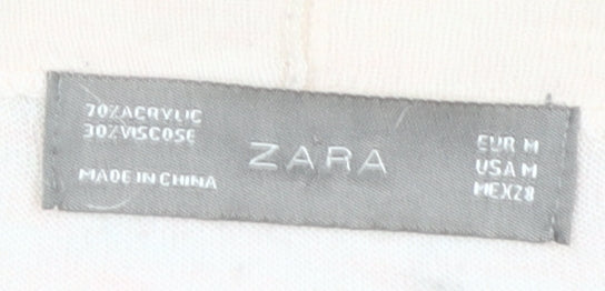 Womens UK Size M Zara Beige Cardigan Jumper