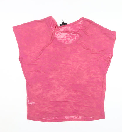 Womens UK Size 8 Topshop Pink  T-Shirt