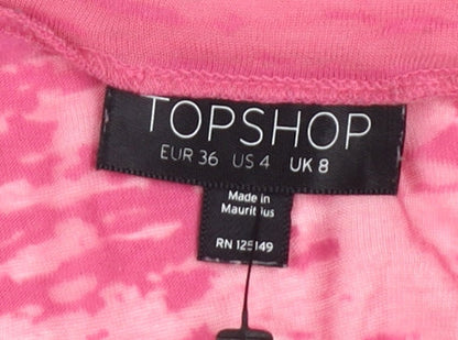 Womens UK Size 8 Topshop Pink  T-Shirt