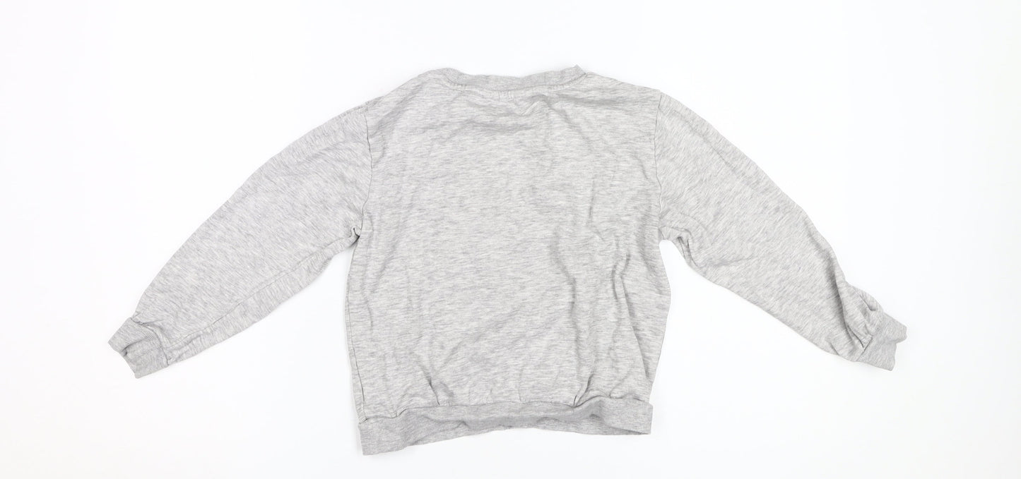 H&M Girls Grey Minnie Mouse Sweatshirt 7-8 Years