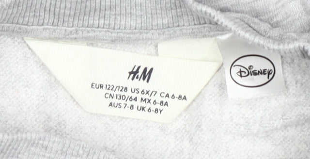 H&M Girls Grey Minnie Mouse Sweatshirt 7-8 Years