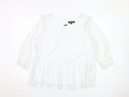 Womens UK Size 16 Dorothy Perkins White Tunic Blouse