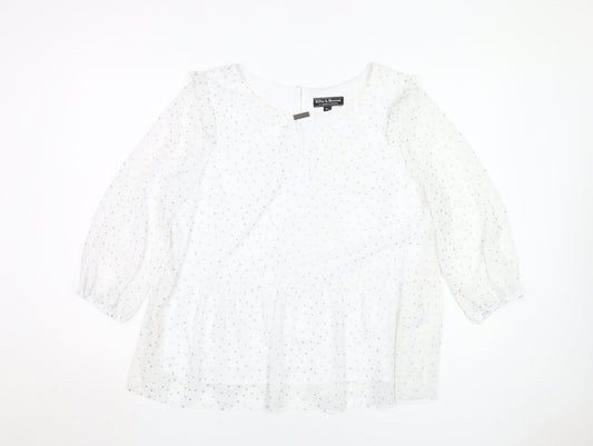 Womens UK Size 16 Dorothy Perkins White Tunic Blouse