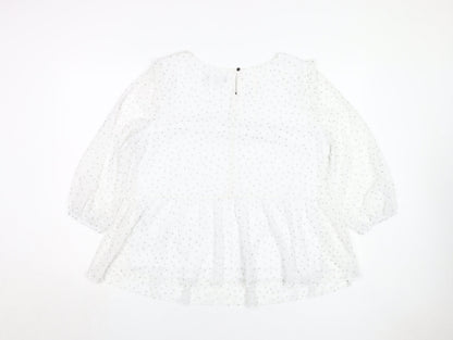 Womens UK Size 16 Dorothy Perkins White Tunic Blouse