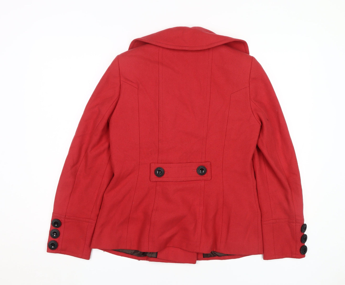 Rocha John Rocha Red Petite Pea Coat Women's Size 10