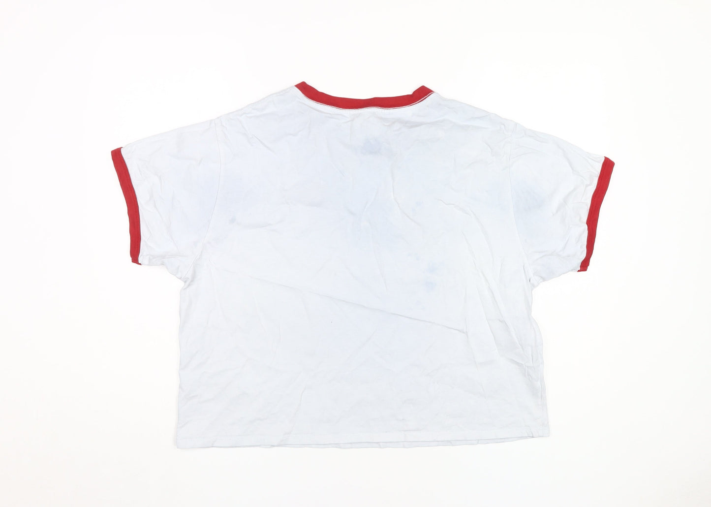 Womens UK Size L Levi's White Ringer T-Shirt