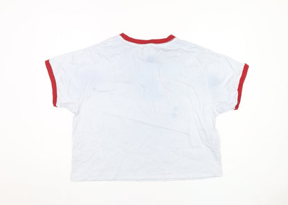 Womens UK Size L Levi's White Ringer T-Shirt