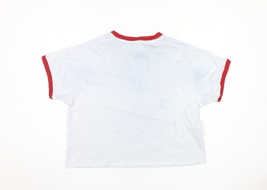 Womens UK Size L Levi's White Ringer T-Shirt