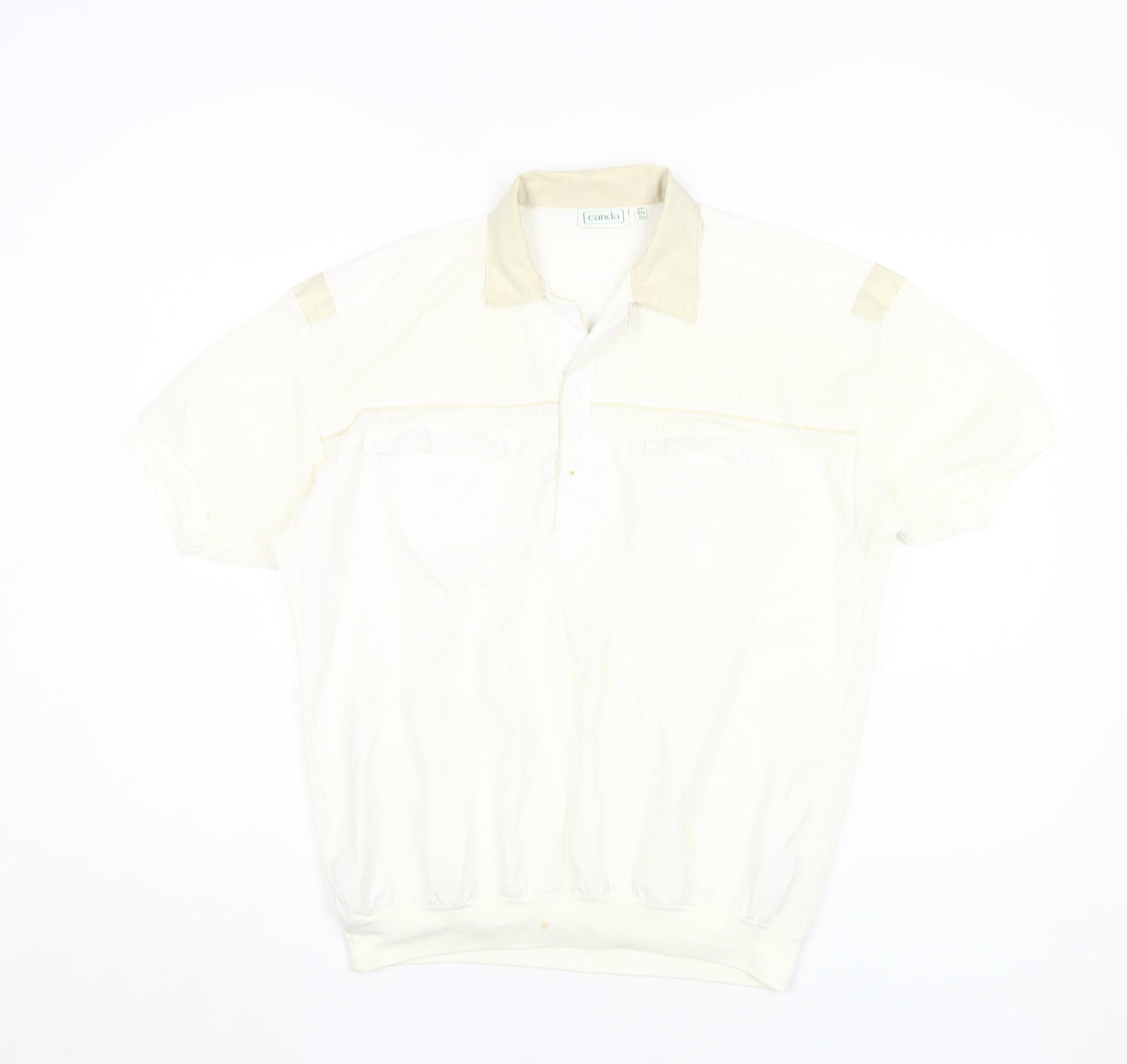 Canda Men's Ivory Short Sleeve Casual Shirt 42 in