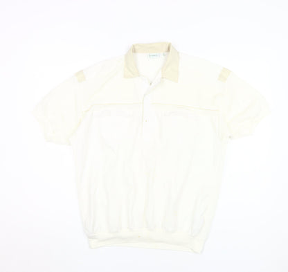 Canda Men's Ivory Short Sleeve Casual Shirt 42 in
